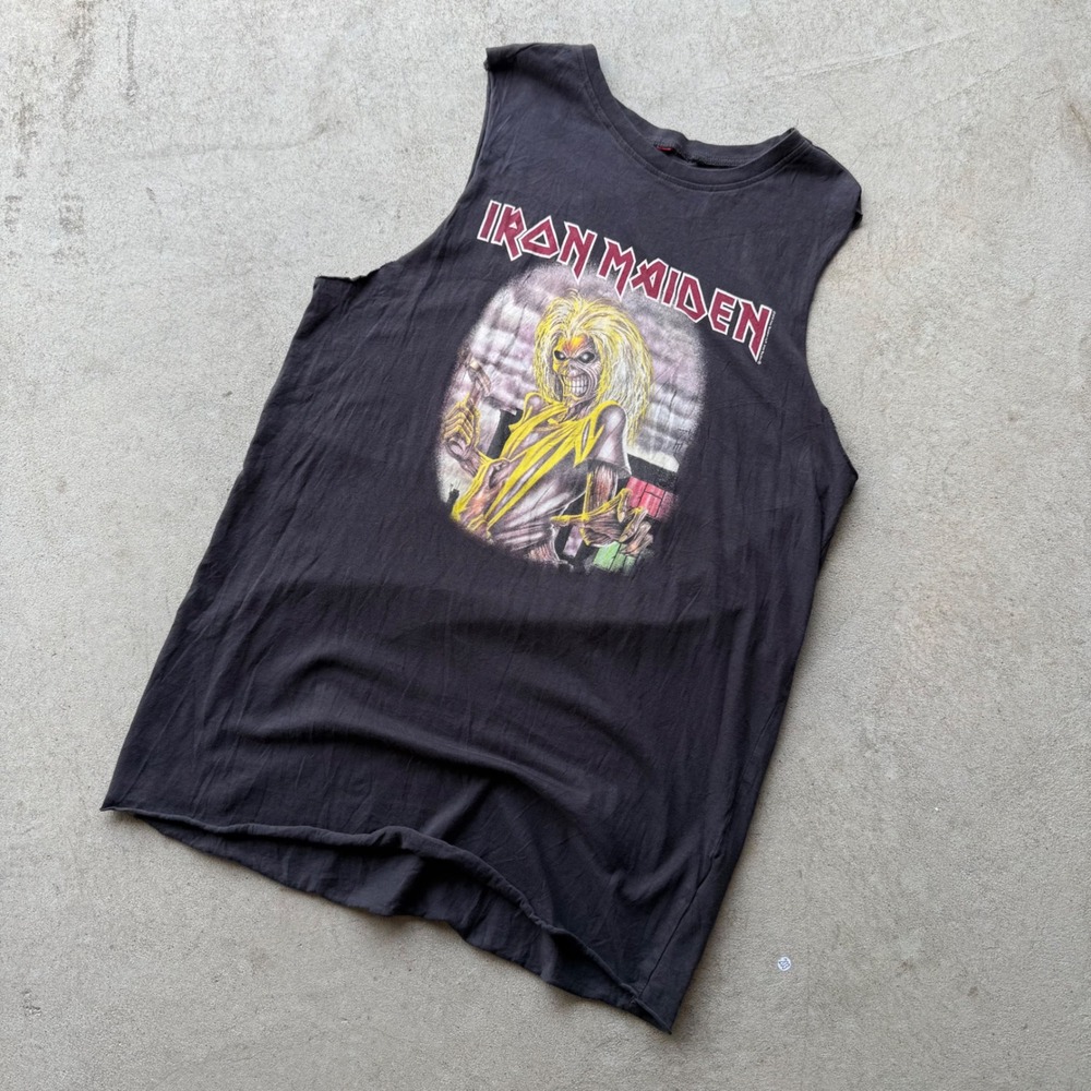 Y2K Mens Iron Maiden Eddie Graphic Muscle Tank Top Rock Band XL